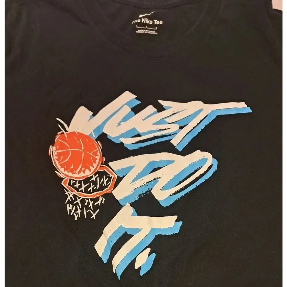 Nike Men’s Large Black Just Do It Graphic T-Shirt Carolina Blue White Basketball